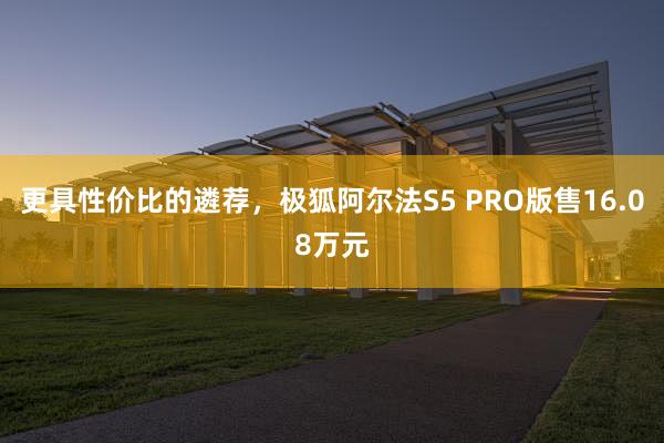 更具性价比的遴荐，极狐阿尔法S5 PRO版售16.08万元