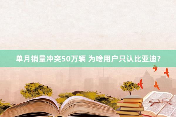 单月销量冲突50万辆 为啥用户只认比亚迪？