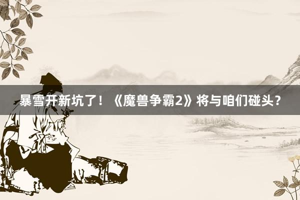 暴雪开新坑了！《魔兽争霸2》将与咱们碰头？