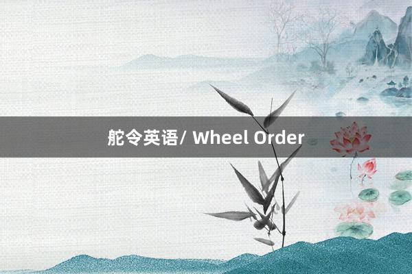 舵令英语/ Wheel Order