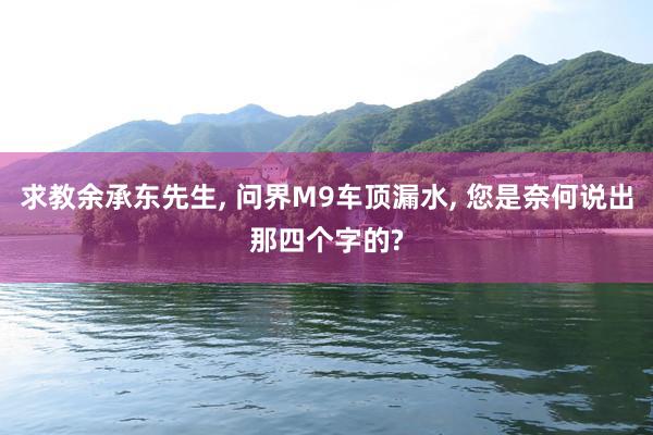 求教余承东先生, 问界M9车顶漏水, 您是奈何说出那四个字的?